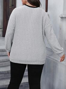 Calvaya Plus Size Patchwork Lace Contrast Sweatshirt Graduation,Back To School,Graduation,Teacher For Women,Back To School Pullover Fall Winter Sweatshirt Autumn - Multicolor - View 2