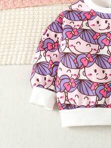 嬰兒女孩2入組可愛女孩印花圓領汗衫 - 彩色 - 查看 5
