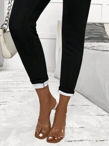 SHEIN Clasi Chất rắn Lót nhiệt Xà cạp - màu đen - Xem 5