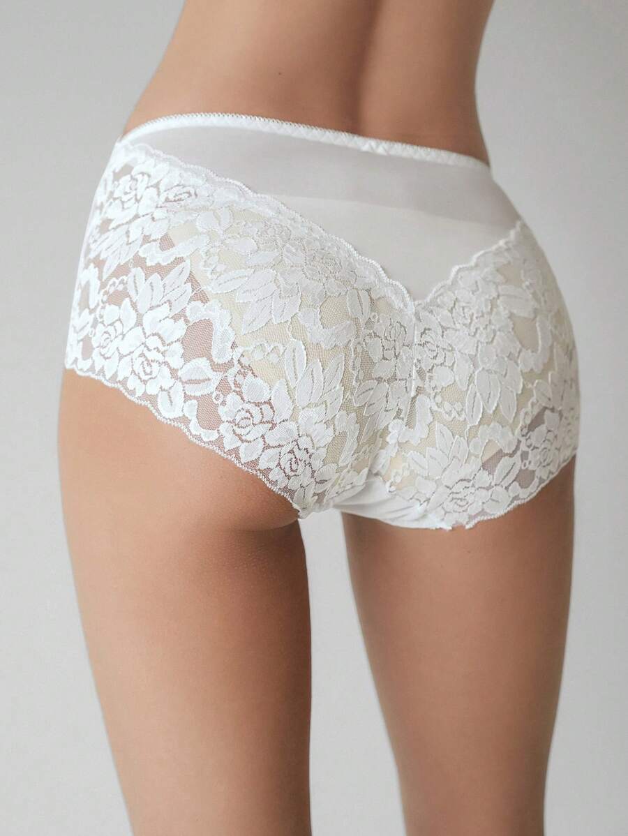 DAZY Floral Lace Panty,Back To School Clothes - White - View 1