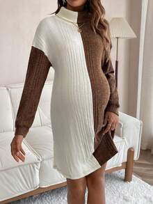 SHEIN 孕婦彩塊孕婦裝連衣裙 - 彩色 - 查看 5