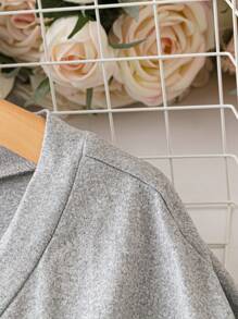 EMERY ROSE T-shirt De Base Pour Femmes Grandes Tailles À Col En V - Gris pâle - Voir 3