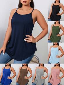 EMERY ROSE Plus Solid Cami Top - Navy Blue - View 5