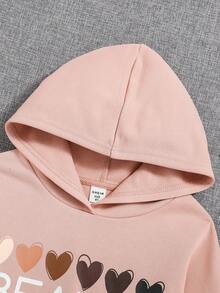 SHEIN 少女心形字母图案卫衣 - 粉色 - 查看 4