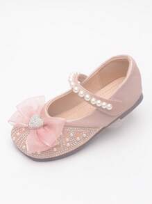 1pair Children's Flat Shoes, Popular Pink Shoes For Girls - Pink - View 4