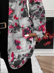 SHEIN LUNE 印花開襟衫西裝外套 - 彩色 - 查看 7