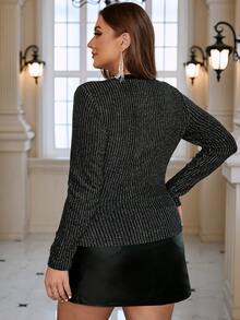 SHEIN Clasi 加大號鈕扣細節t卹 - 黑色 - 查看 2