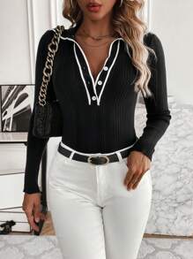 SHEIN Privé 毛衣套頭 - 黑色 - 查看 3