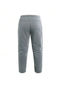 Men's Spliced Fabric Thermal Lined Jacket And Pants Set - Grey - View 6