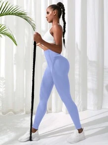 Easithlete Solid Color Simple Sport Leggings