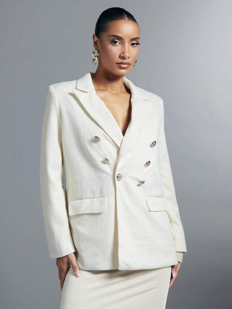 Double Breasted Lapel Neck Blazer