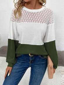 SHEIN LUNE 花型拼接加厚連帽衛衣 - 彩色 - 查看 6