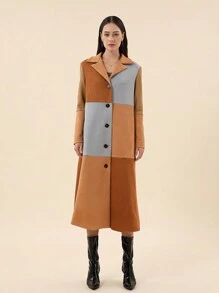 SHEIN Privé Khối màu Nút phía trước áo - Nhiều màu - Xem 1