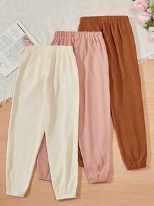 SHEIN 女孩(大孩子)的休閒多彩三件套都市風格服裝,搭配長褲 - 彩色 - 查看 2