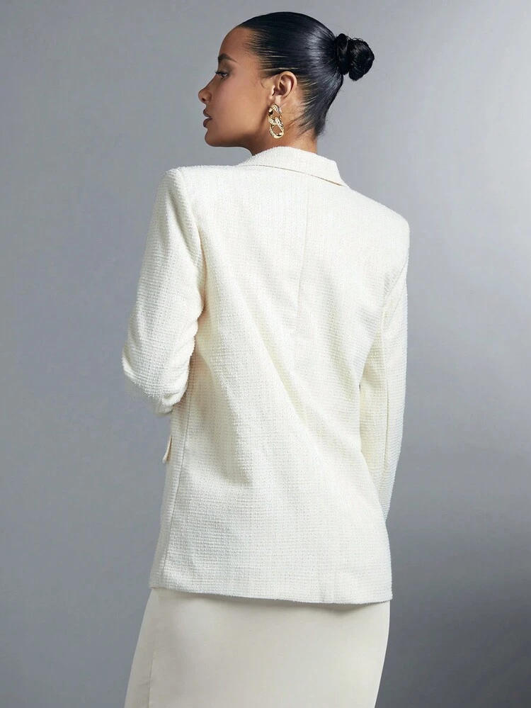 Double Breasted Lapel Neck Blazer