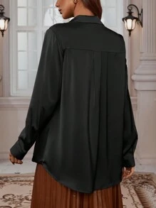 EMERY ROSE 女士鑽石裝飾長袖上衣 - 黑色 - 查看 2