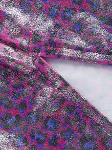 SHEIN ICON Leopard Print Chain Detail Halter Neck Bodycon Dress