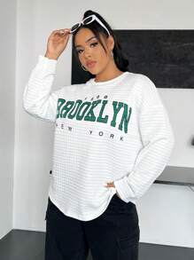 SHEIN EZwear 大碼t恤 - 白色 - 查看 4