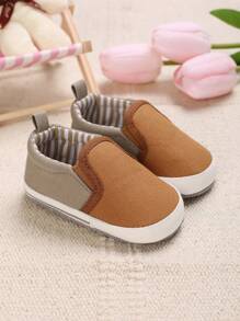 Spring And Autumn Style Newborn Infant Soft Sole Anti-Slip Sneakers With Hook And Loop Fasteners For 0-1 Years Old - Brown - View 5