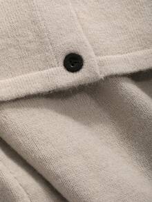 Dazy Star Contrast Trim Cardigan & Knit Skirt - Light Grey - View 9