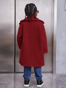 SHEIN 男孩拉叉領絨毛外套&包