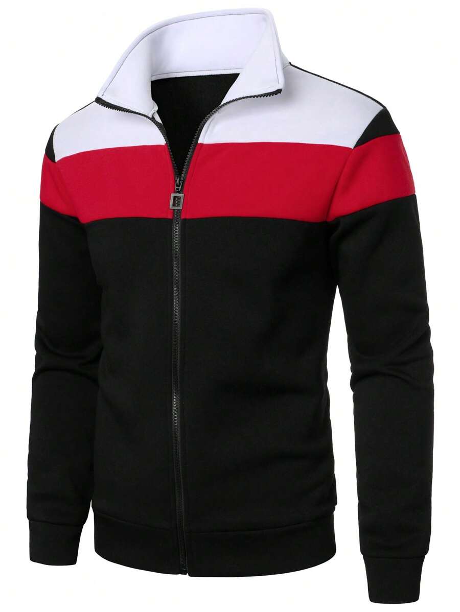 Manfinity Homme Nam Khối màu Có khóa kéo Áo len Mở Áo len - Nhiều màu - Xem 1