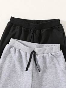 SHEIN Ragazzo Tween 2 pezzi Pantaloni da jogging con vita elastica con coulisse