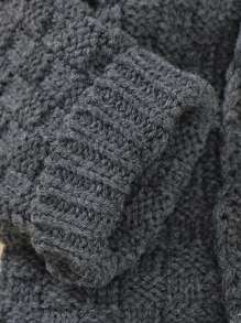 Baby Boys' Button Up Hooded Sweater Jumpsuit - Dark Grey - View 4