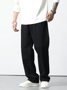 Manfinity Hypemode Loose Fit Men's Jeans With Slant Pockets - Black - View 1