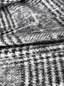 SHEIN LUNE 女士格紋v領羊毛大衣