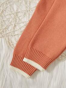 Baby Boys' Cartoon And Letter Pattern Cardigan Sweater - Redwood - View 7