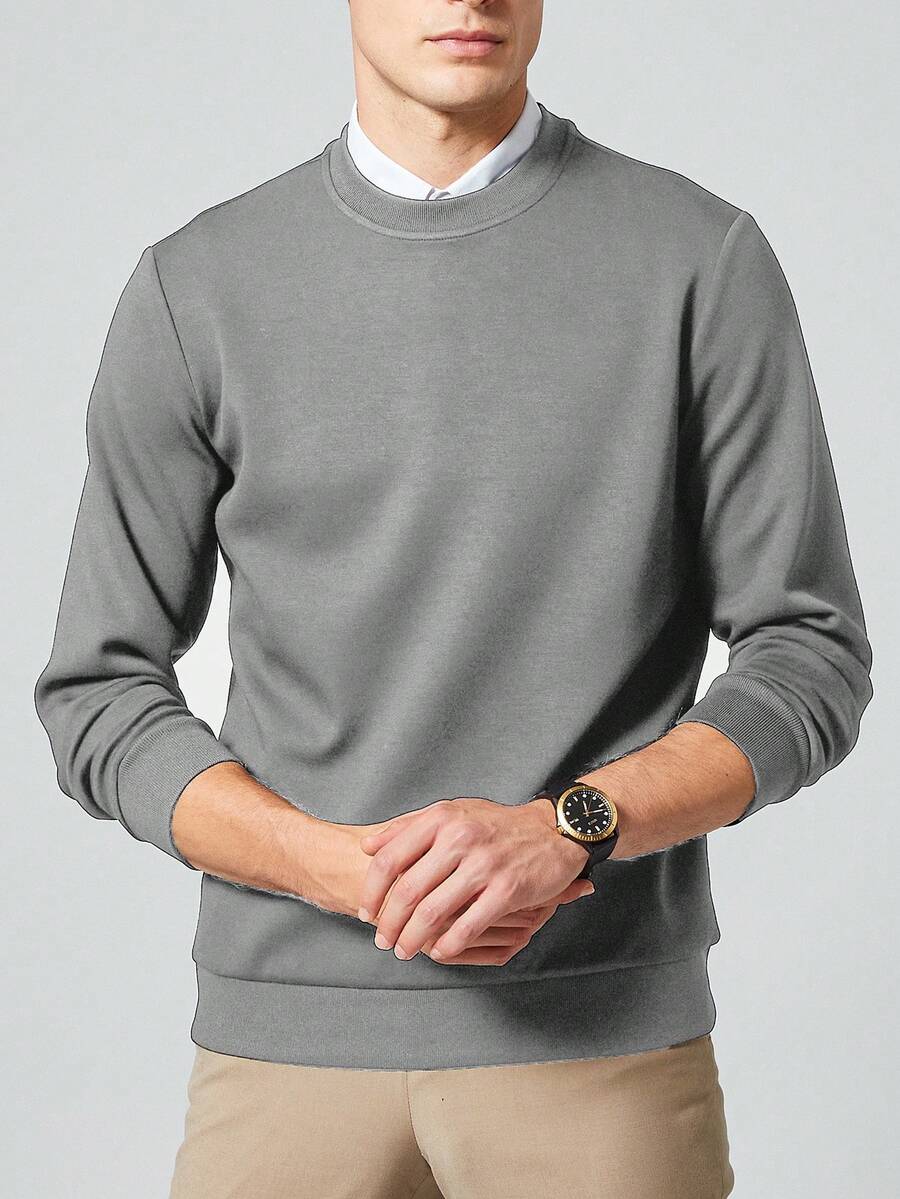 男士圓領運動衫 - 淺灰色 - 查看 1