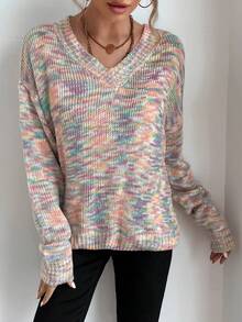 SHEIN LUNE 女性寬鬆套頭毛衣 - 粉色 - 查看 5