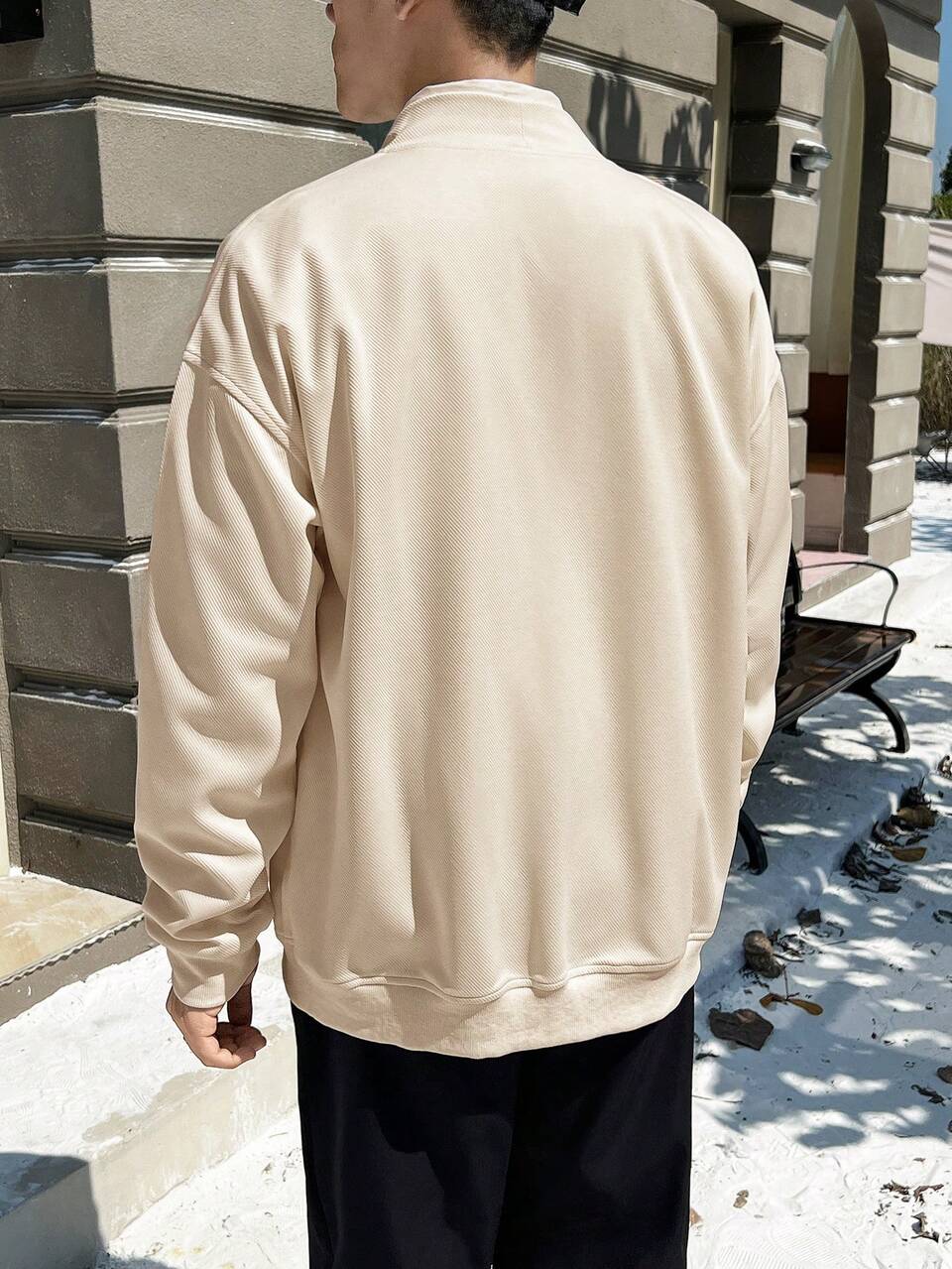 Men's Oversized Coconut Tree Print Drop Shoulder Sweatshirt (Without Undershirt)