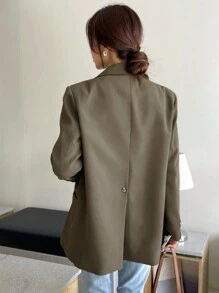 DAZY Ladies' Autumn Business Casual Lapel Neck Long Sleeve Blazer,Fall Women Clothes