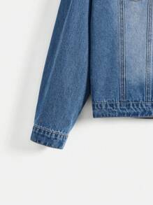 Thiếu niên Con trai Áo khoác denim - Rửa trung bình - Xem 3