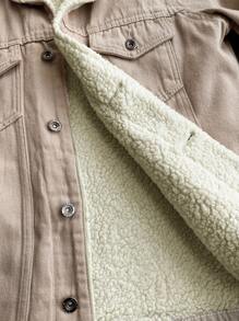 SHEIN Cottnline Nam Áo Jackets Denim - Màu be - Xem 7