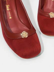 SheIn MOD 女式高跟鞋泵 - 珊瑚橙 - 查看 5