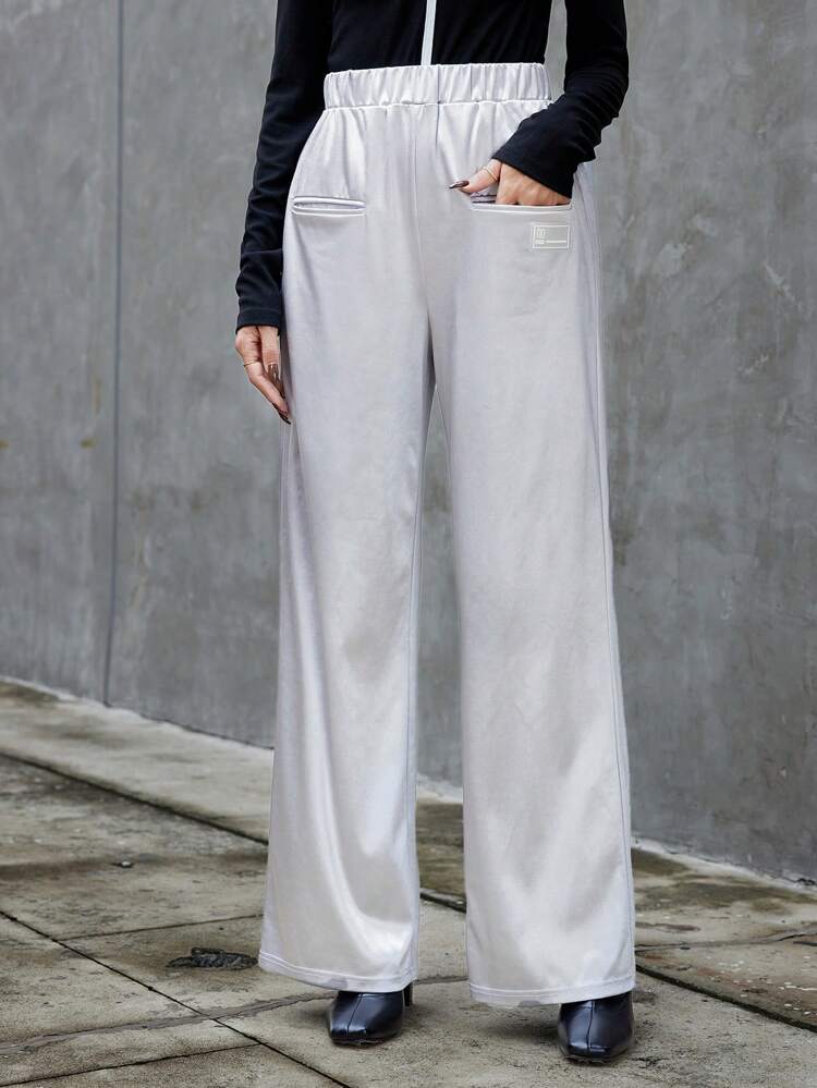Women's Elastic Waist Wide Leg Pants
