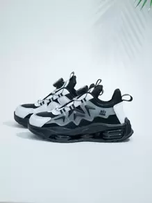 Children's Spring And Autumn Rotating Buckle, Easy To Wear And Breathable Mesh Upper And Shock Absorbing Outsole Sports Shoes