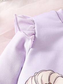 嬰兒女孩可愛圖案長袖T恤和豹紋印花緊身打底褲套裝