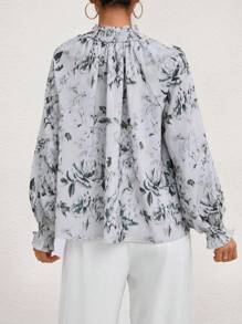 SHEIN Privé Của phụ nữ Hoa In Cổ bẻ Áo sơ mi - Nhiều màu - Xem 2