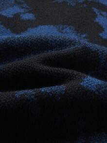 Manfinity Hypemode Suéter De Cuello Redondo Con Estampado De Dibujos Animados Holgado Para Hombre - azul real - Ver 6