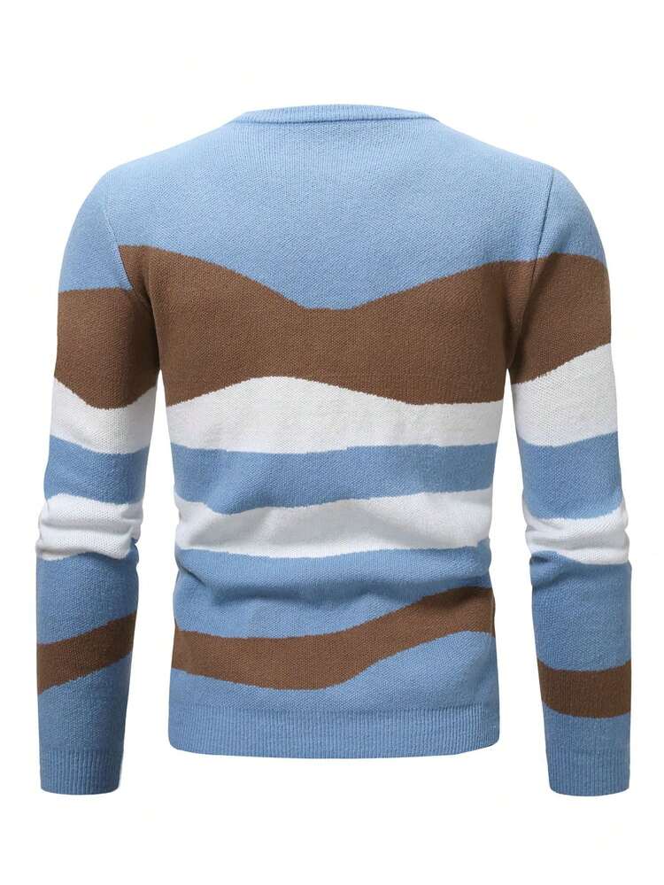 Men's Loose Shoulder Pattern Printed Sweater