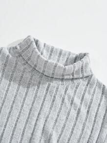 SHEIN EZwear 女款大尺碼純色高領修身保暖長袖 T 卹 - 彩色 - 查看 5