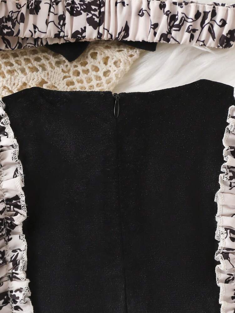 Baby Girls' Flower Printed Bodysuit, Autumn Newborn Bodysuit