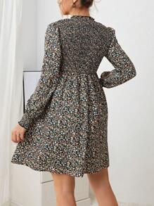 SHEIN 孕婦碎花燈籠袖洋裝 - 彩色 - 查看 2