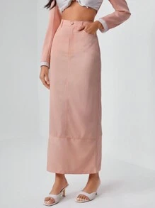 Amanda Daum Caballero Designer Solid Mermaid Hem Elegant Skirt, For Summer, Holiday