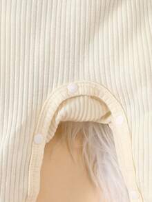 SHEIN 2pcs/Set Infant Boys' Embroidered Bear Ribbed Sleepwear - Multicolor - View 3