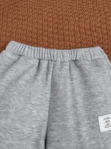 SHEIN 男小童3入組字母補丁細節衛褲 - 彩色 - 查看 3